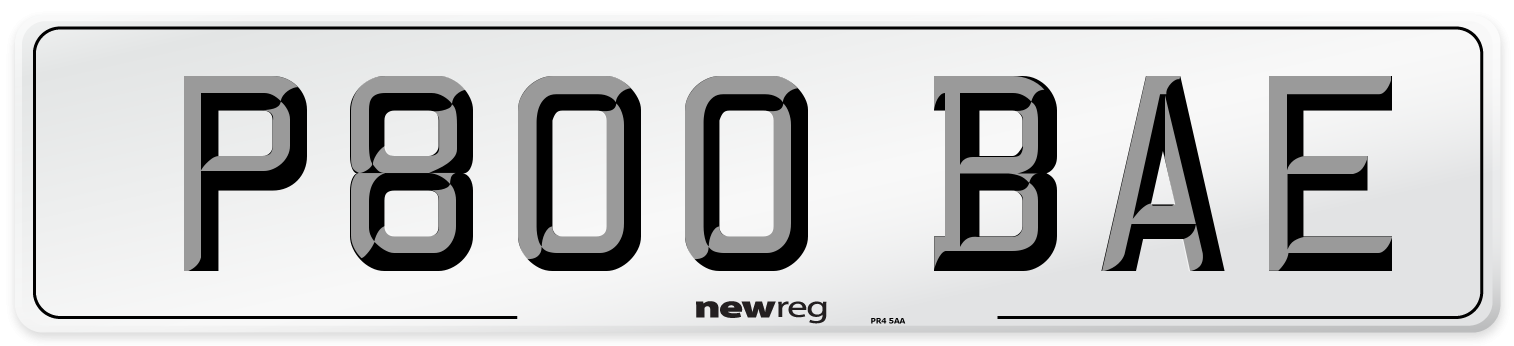 P800 BAE Number Plate from New Reg